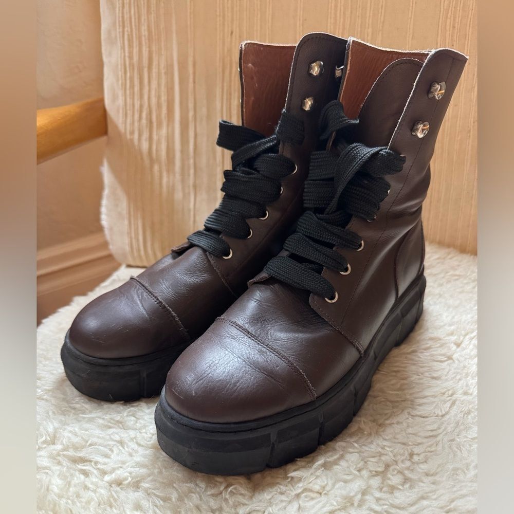 Alohas Can Can Lace up Combat boots